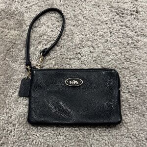 Coach Black Leather Wristlet